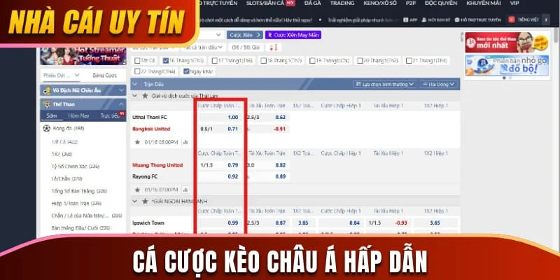 Cá cược kèo châu Á hấp dẫn