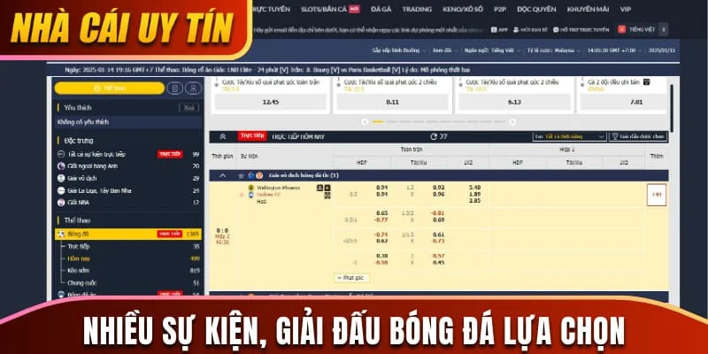 Nhiều sự kiện, giải đấu bóng đá lựa chọn